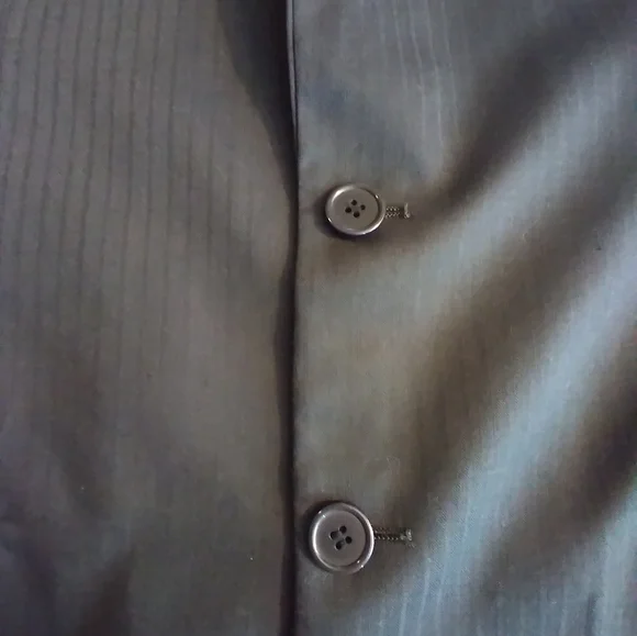 Carlo Lusso 2 Pc Black Pin Stripe Mens Suit Size 42 Business Office Lawyer Work - Picture 4 of 13